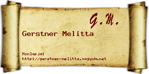 Gerstner Melitta névjegykártya